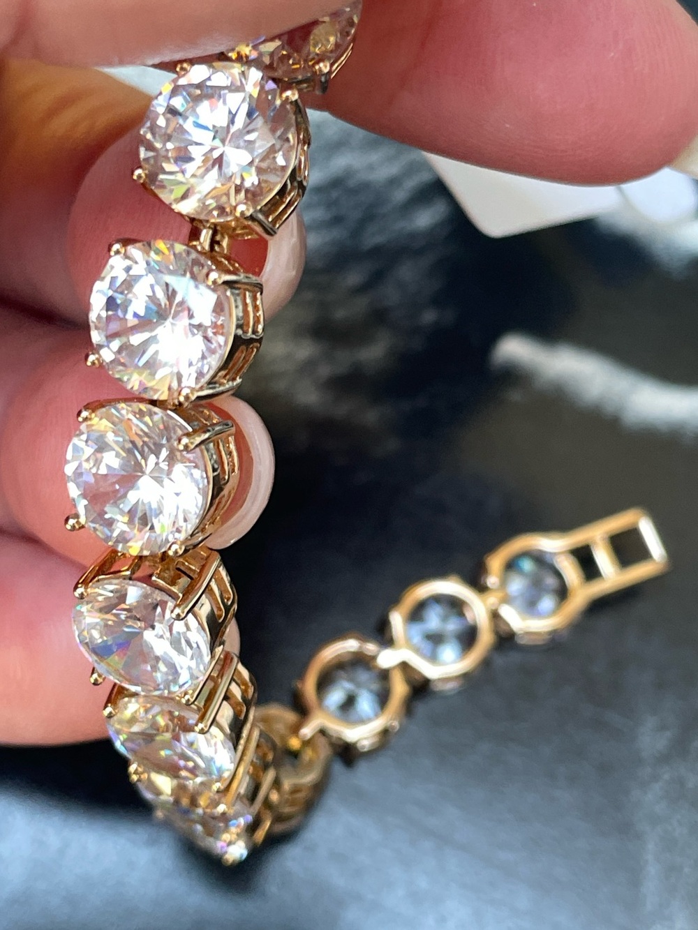 6.6” XUPING Gold plated 18k  Bracelet with Clear Stones